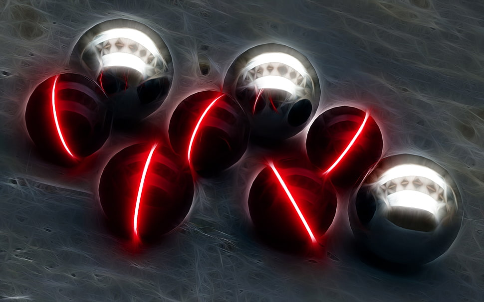 round silver balls HD wallpaper